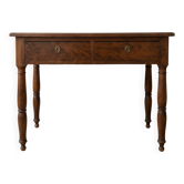 Bureau ancien en bois à deux tiroirs