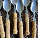 6 small vintage spoons Bamboo Japan