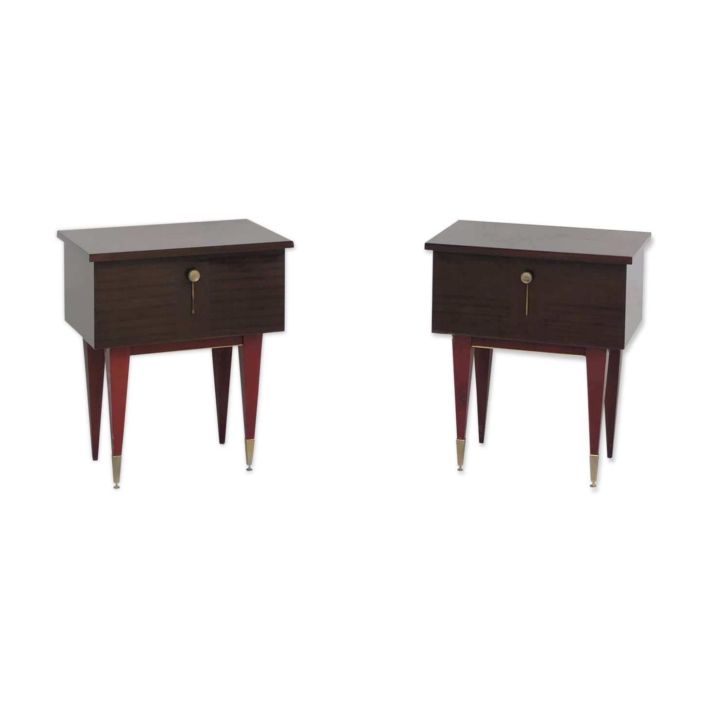 Duo of vintage bedside tables
