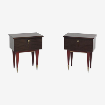 Duo de tables de chevet vintage