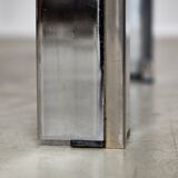 Table Basse en Chrome et Verre Fumé, 1970s