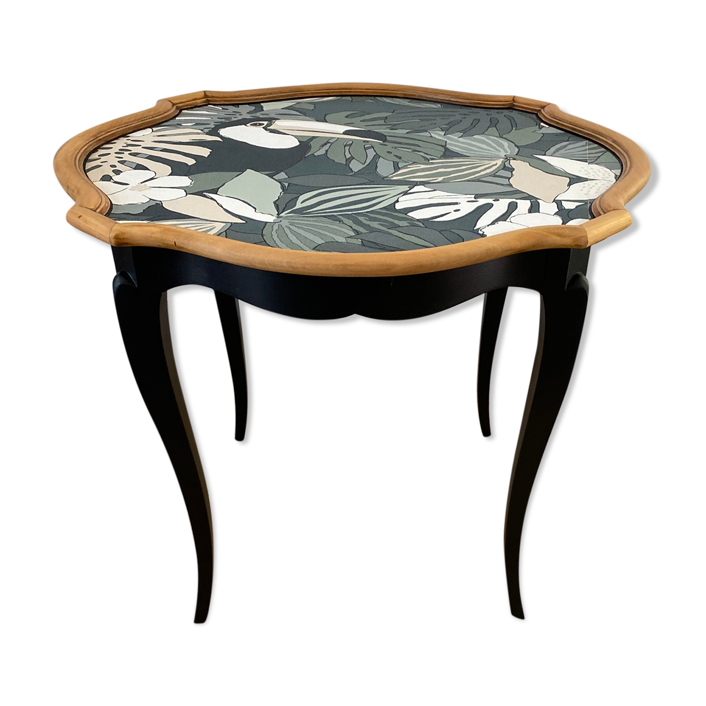 Classic style coffee table restyled black and jungle