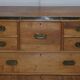 Military commode in solid oak and brass circa 1880