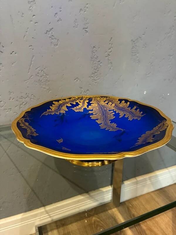 Rosenthal Chippendale Platter – Cobalt Blue & Gold (1930s)