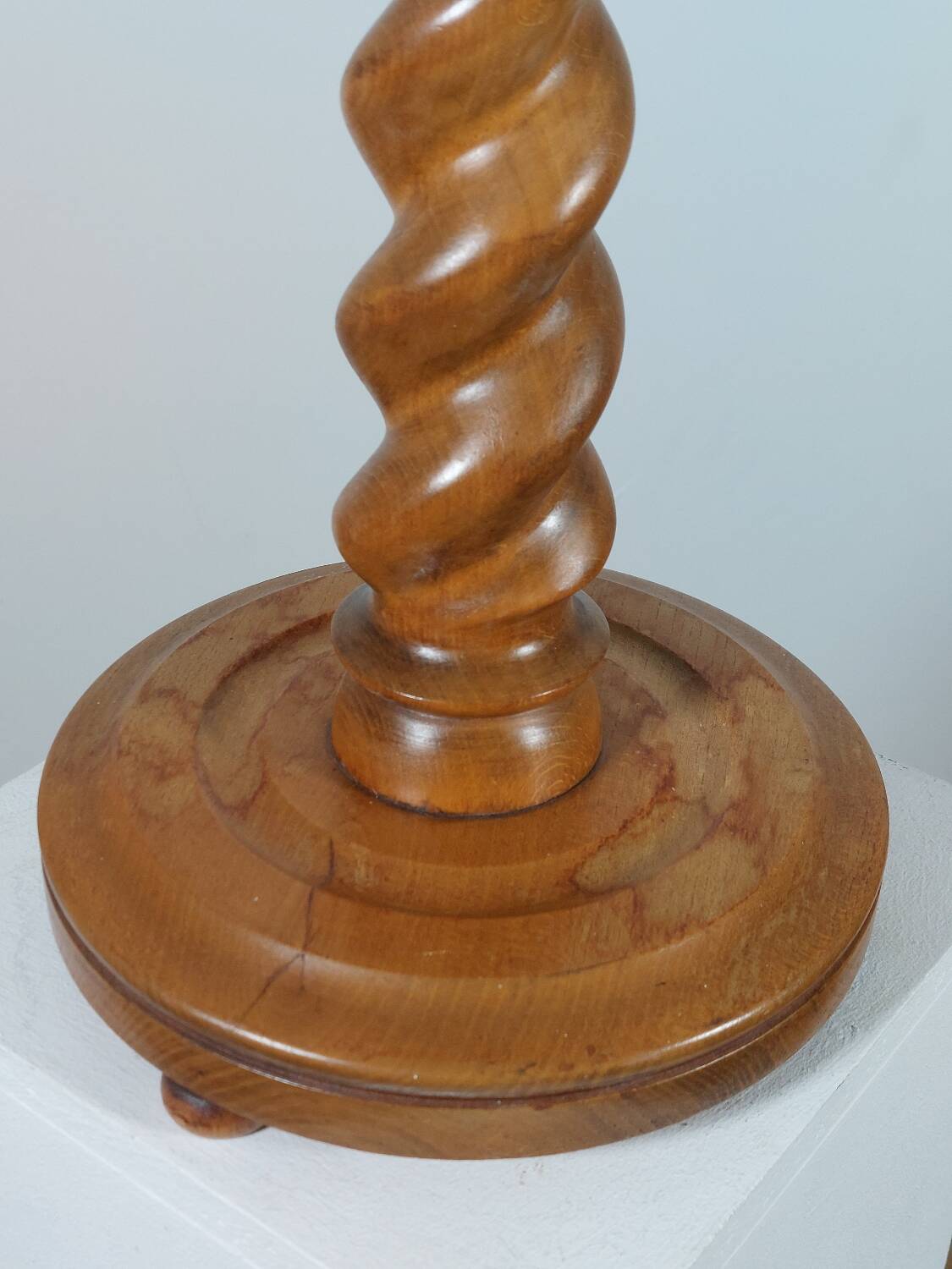 Vintage turned wooden spiral flower support
