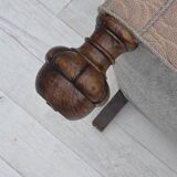 1950s, Danish artdeco armchair, furniture wool, oak wood legs.