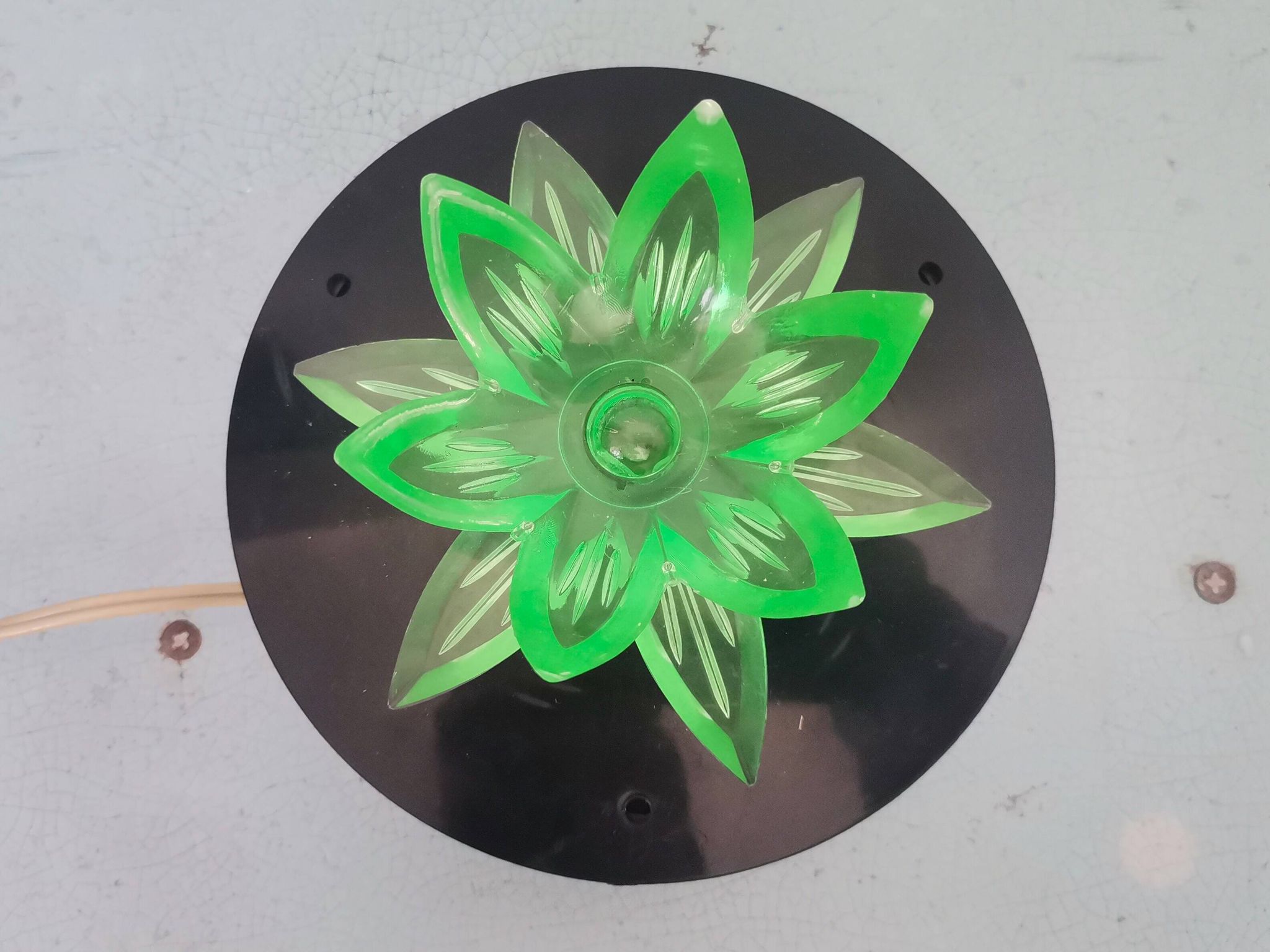 Lampe de nuit fleur de lotus nénuphar vert, Europe de l'Est