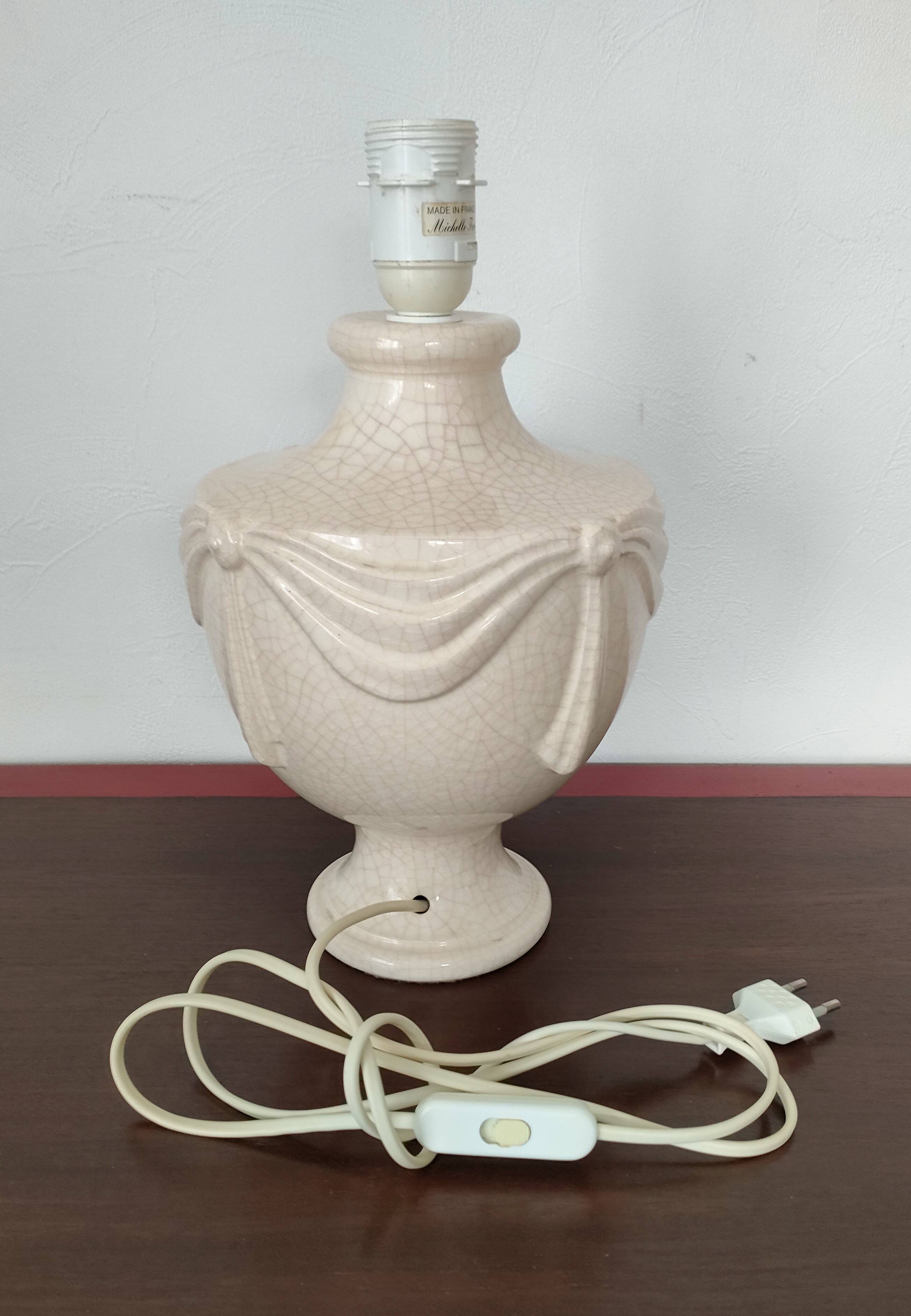 Longwy Lamp - Michelle Férec - Cracked Ceramic - 1980s