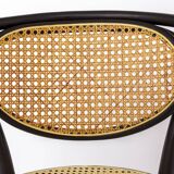 1 of 2 Unique Thonet Armchair, Model 210 R - Black Lacquered Beech with Ren