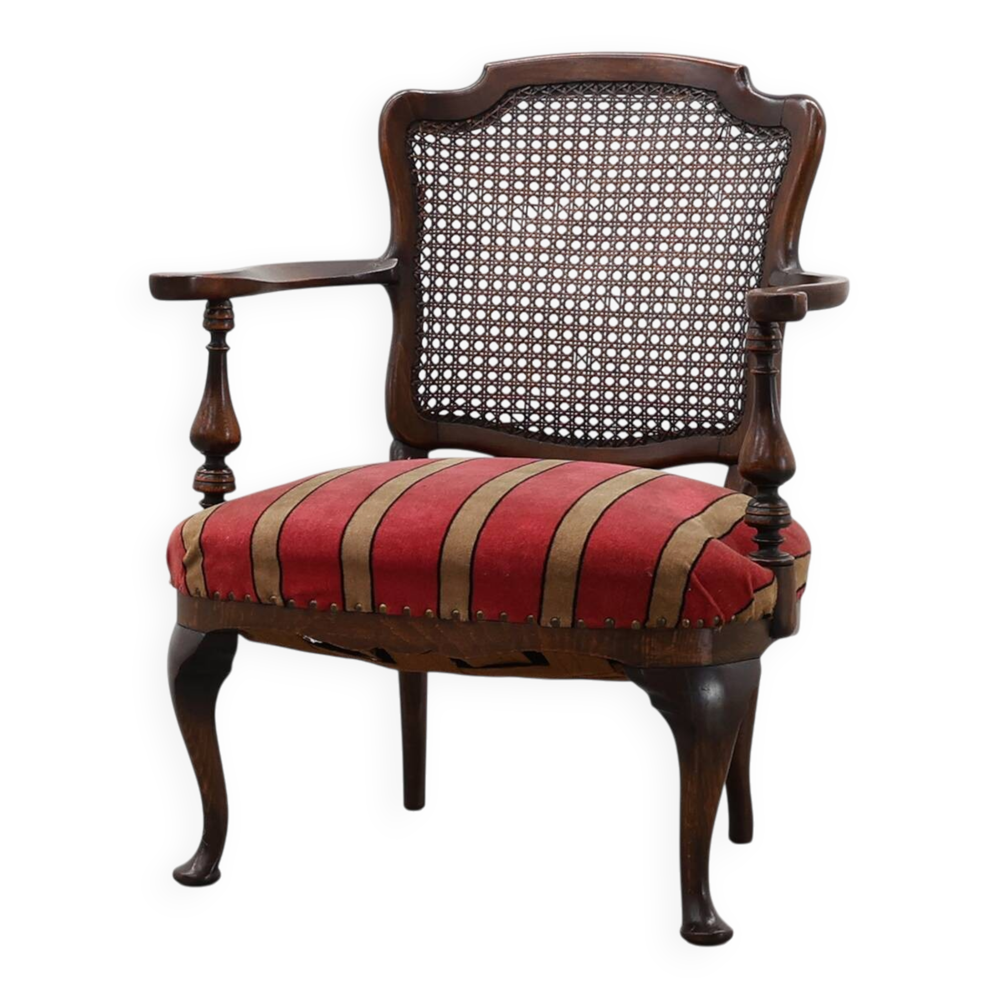 Louis XV‑Style Oak and Cane Armchair, France, circa 1890