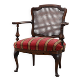 Fauteuil en chêne et cannage de style Louis XV, France, vers 1890