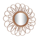 Vintage wicker sunrattan mirror diam 56 cm