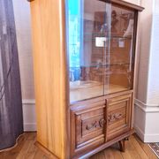 Art Deco walnut glass display case 1930-1940