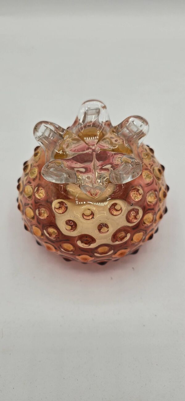 Coupe, vide poche  en verre moulé à décor bullé, Tchécoslovaquie, milieu XXème s.