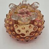 Bowl - glass pocket bowl with bubble decoration - Czechoslovakia, circa 19