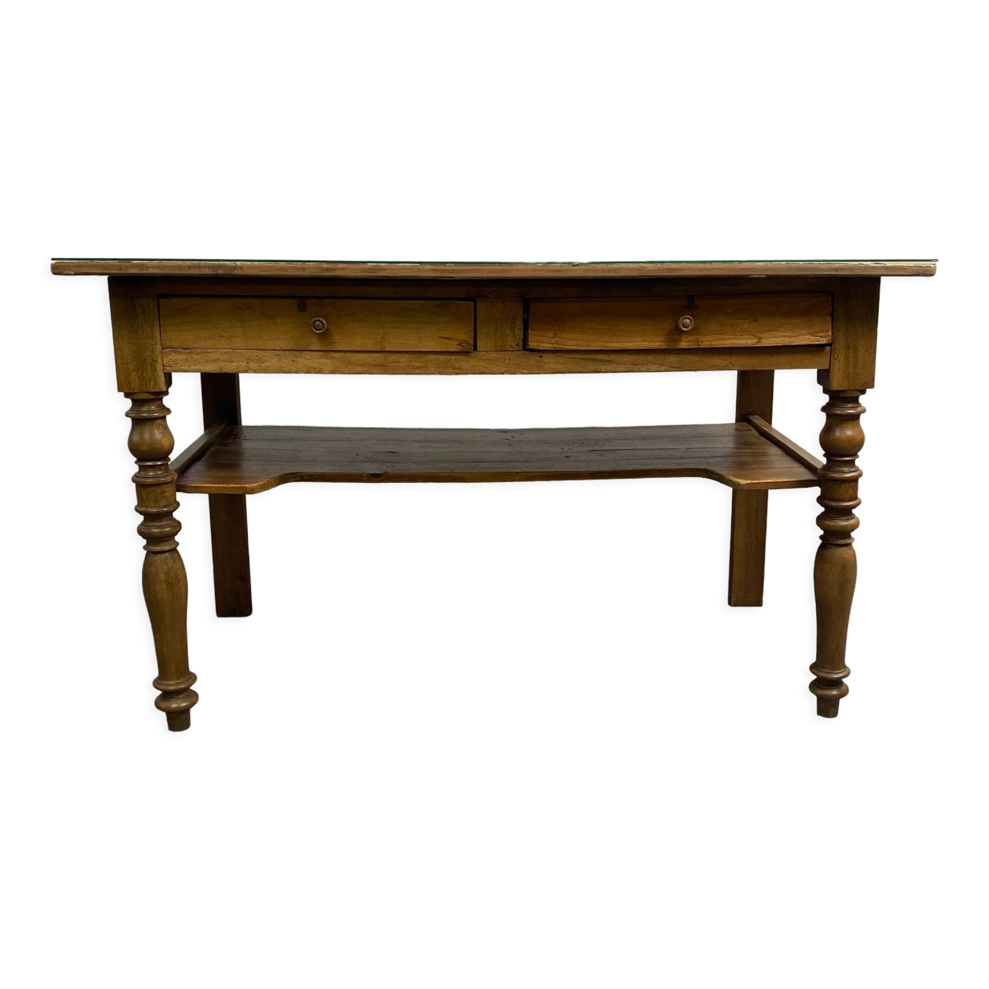 Old wooden farmhouse table