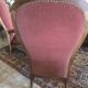 Lot de 3 fauteuils Voltaire et un pouf assorti