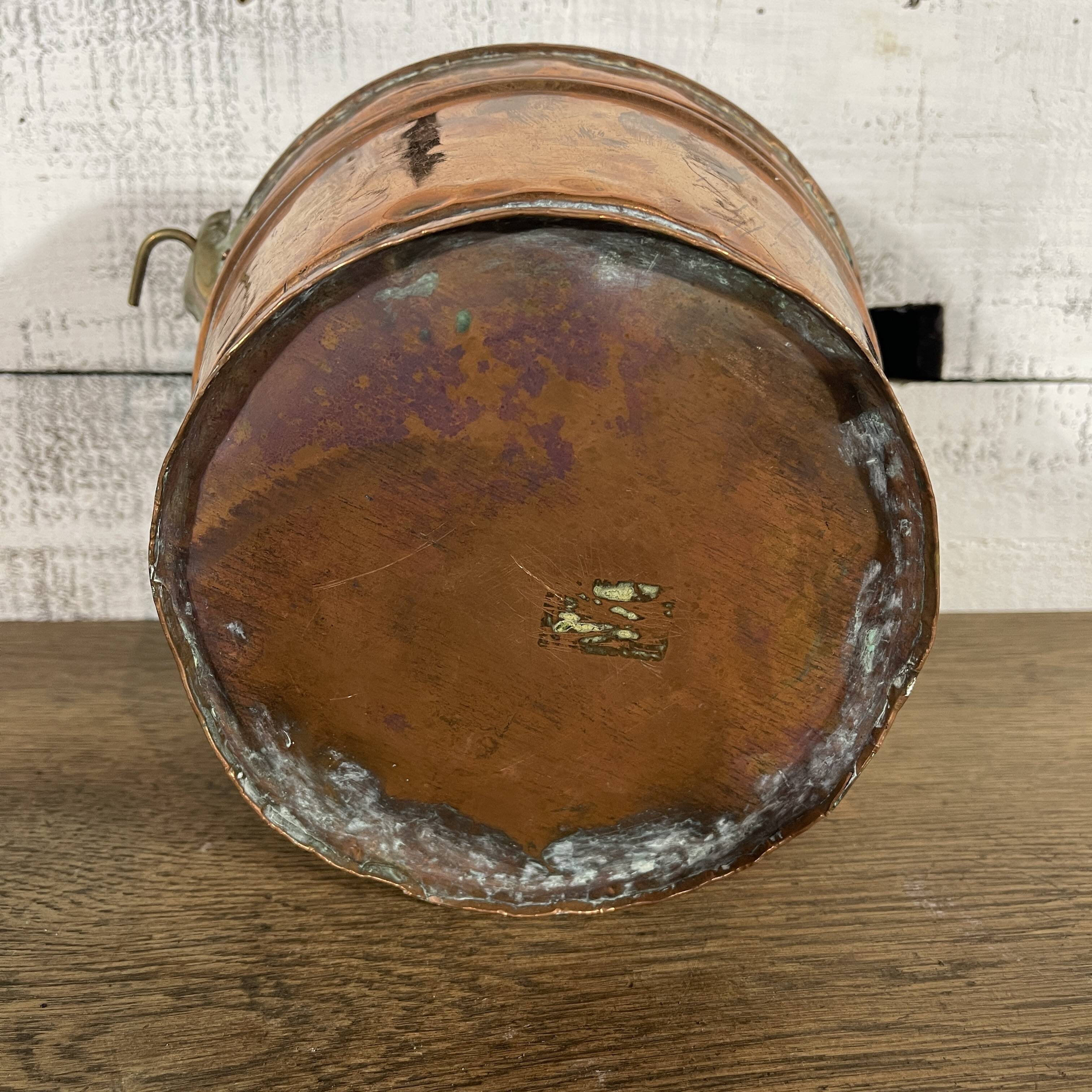 Old copper flower pot