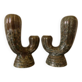 Pair of cactus candlesticks