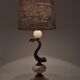 Sculptural table lamp in alabaster with fish/dolphin decoration, Swedish Grace