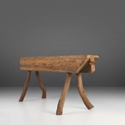 Rustic Tree Trunk Bench, France 1850s