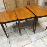 Vintage Scandinavian nesting coffee table in solid teak