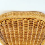 High back wicker chair
