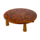 Round parquet coffee table with conical legs, spain