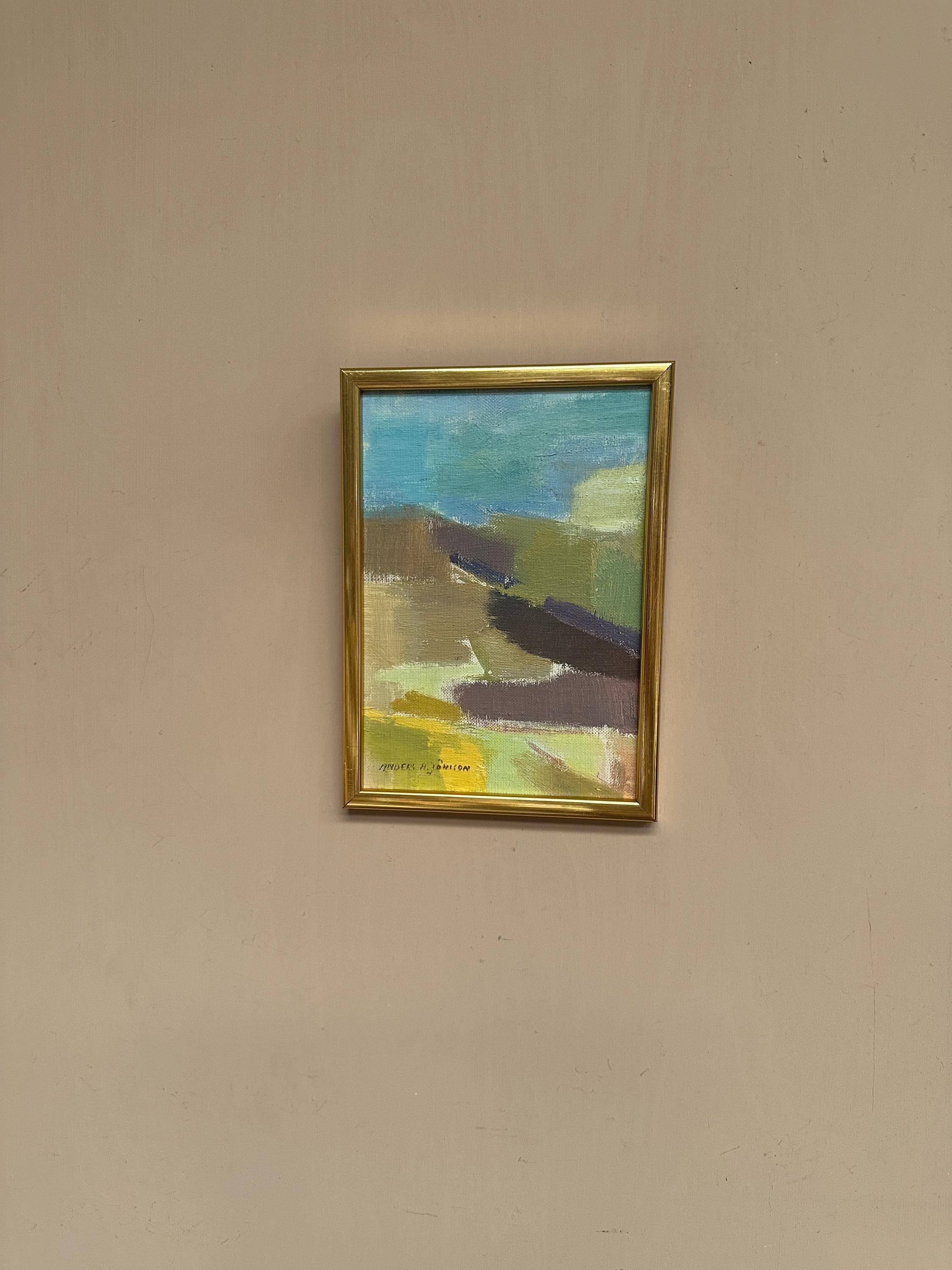 Huile sur panneau originale suédoise – “Sommardag Krokås” par Anders A. Jönsson