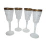 Set of 4 cut crystal flutes