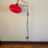 Vintage red globe floor lamp