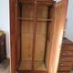 English asymmetrical chest of drawers - Art Deco - Mirror - 2 doors - 5 drawers - Mesh blond oak