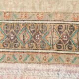 Vintage Brown Beige Turkish Vintage Runner Rug, 67x254Cm