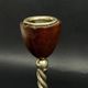 Pair of vintage candle holders in twisted wood and metal – Scandinavian design