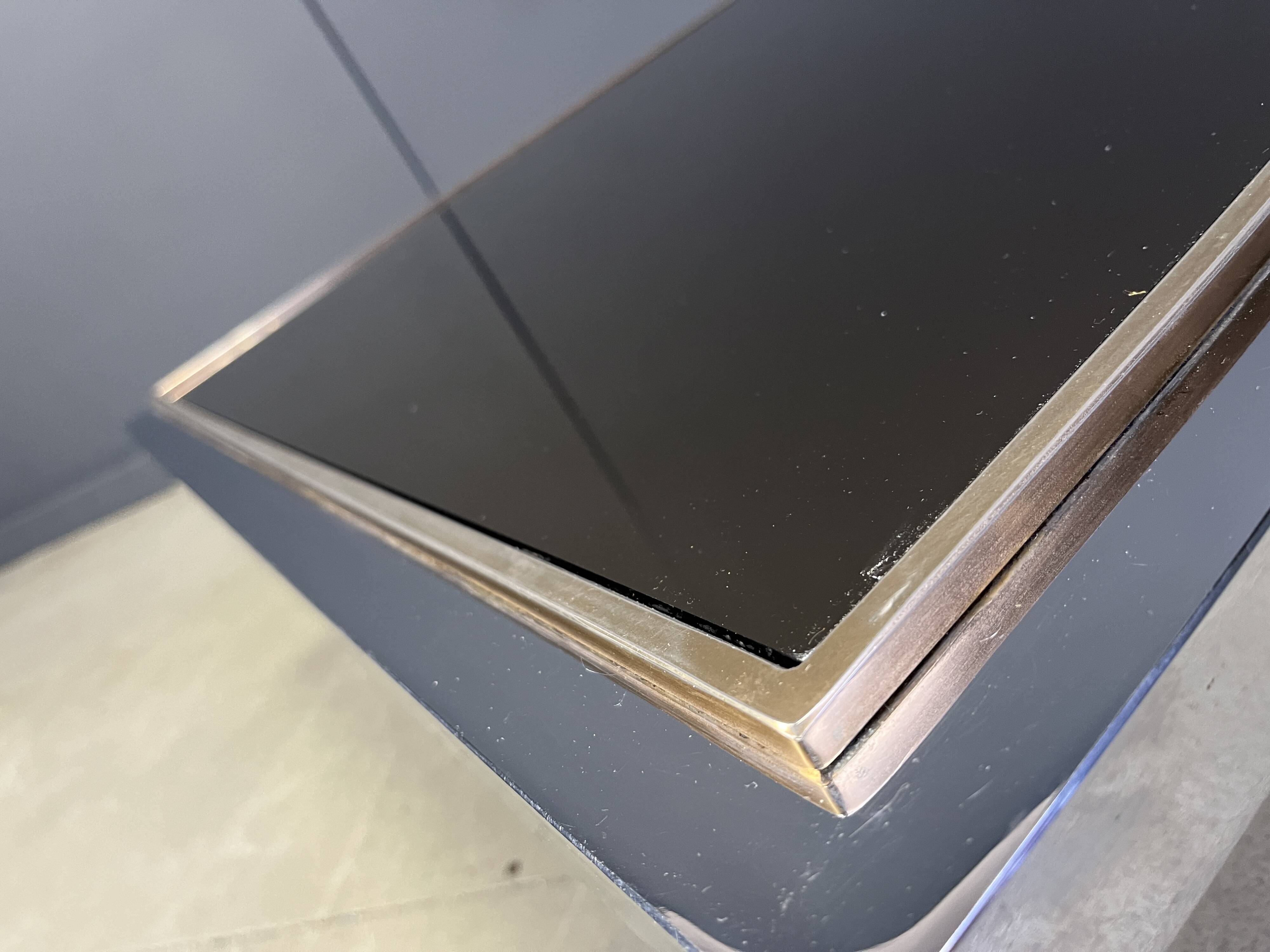 Vintage chrome and brass coffee table, 1970s