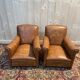 Paire de fauteuils Club en imitation cuir