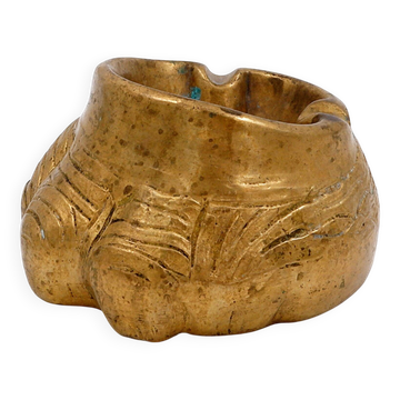 1970s gilt bronze elephant foot ashtray