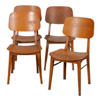 Set of 4 chairs produced by Ton, 1960