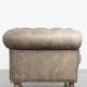 Grey Cowhide Leather Chesterfield Club Armchair in English Style on Casters