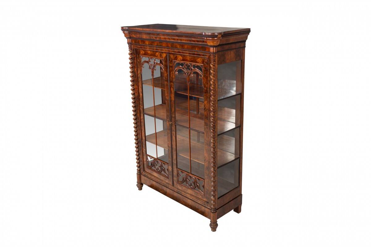 Biedermeier display case, Western Europe, ca. 1860.
