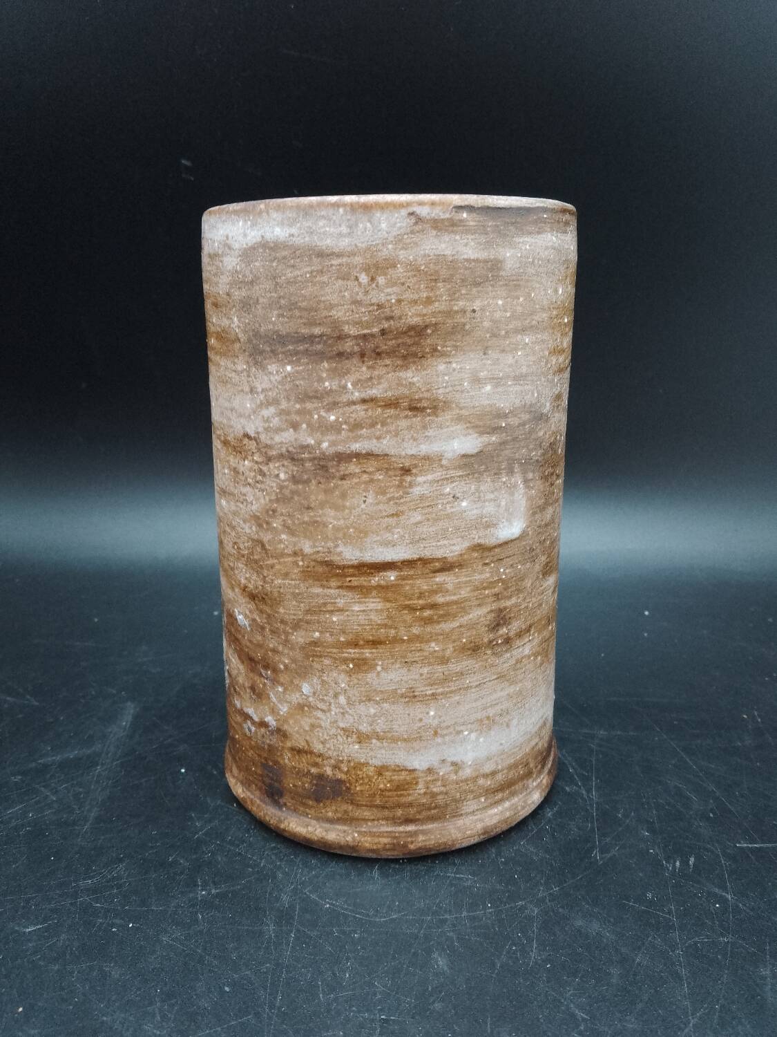 Free-form ceramic vase or tankard signed R. Kapota (Paris) 50s-60s