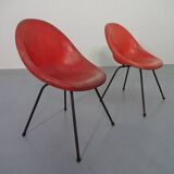 Set of French Fiberglass Side Chairs, 1960s