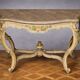Italian console painted and sculpted – Wood top with faux marble appearance – 19th century