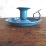 Former candleholder in blue enamel