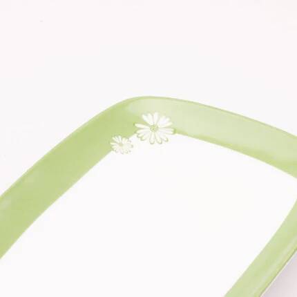 Vintage serving dish porcelain Toscana green and white - retro chic decor