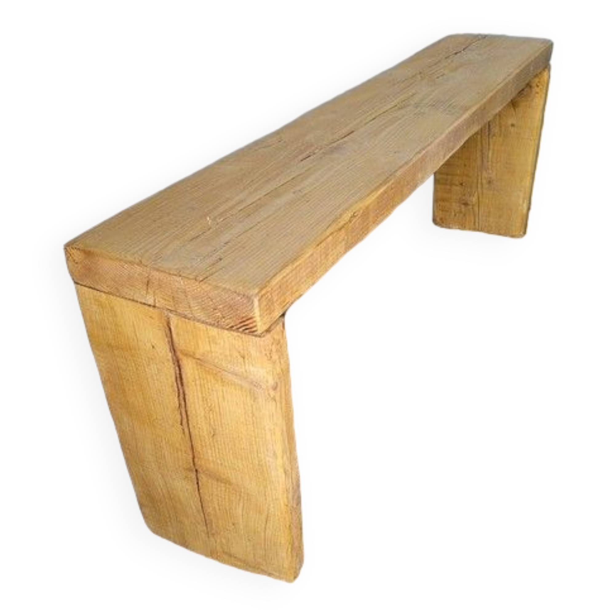 Bench 120 cm patinated solid wood