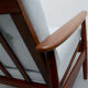 Fauteuil en teck des années 1960 nouveaux coussins en gris-bleu