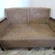 Bench seat and armchair in old rattan