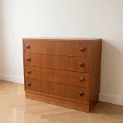 Scandinavian wooden chest of drawers, 1960s