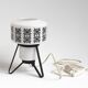 Vintage bedside lamp in opaline and lacquered metal.